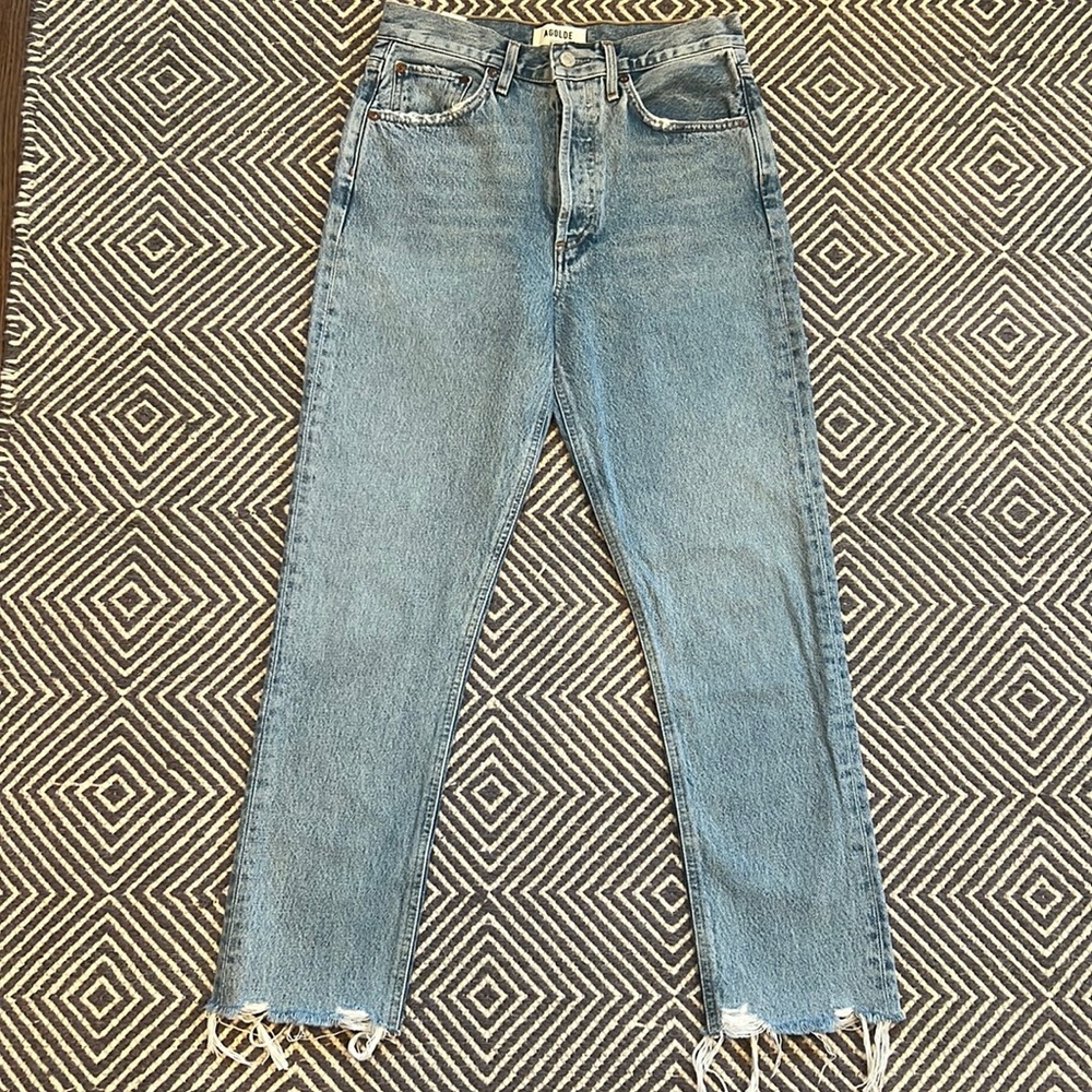 AGolde Riley Crop, frayed hem, size 25